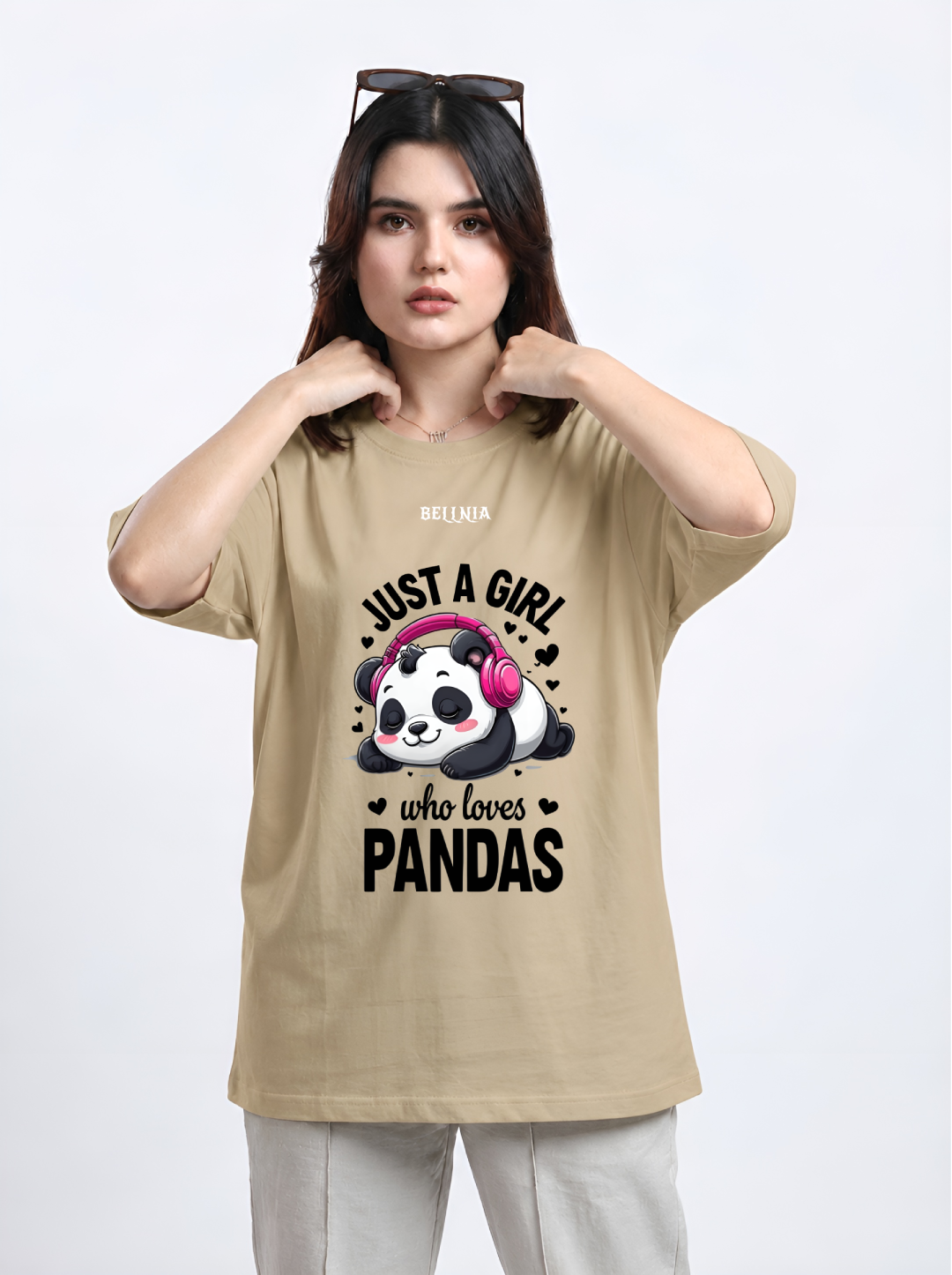 Just a Girl Who Loves Pandas Oversize T-shirt - Image 2