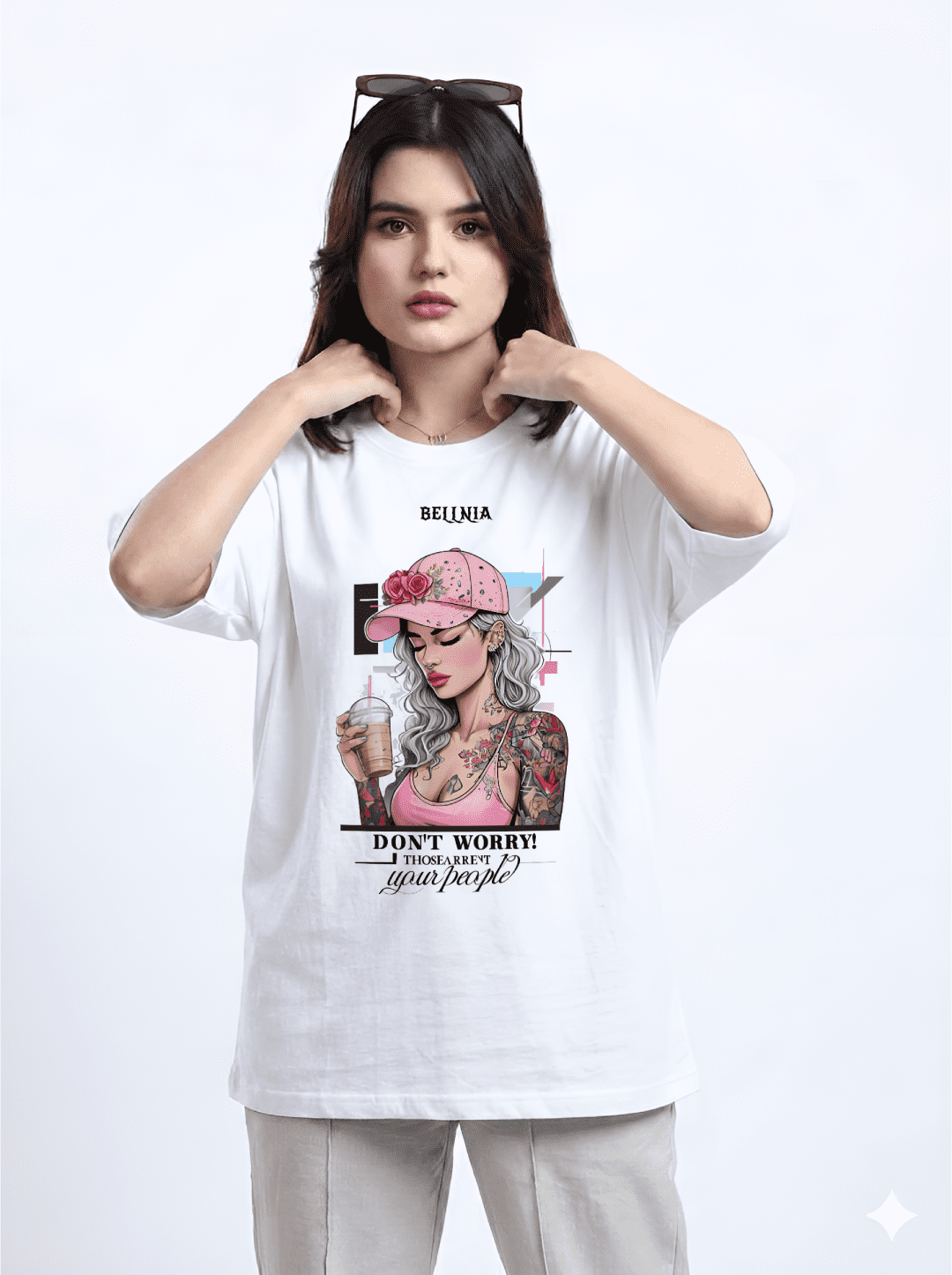 Urban Rose Graphic Oversized T-Shirt - Image 2