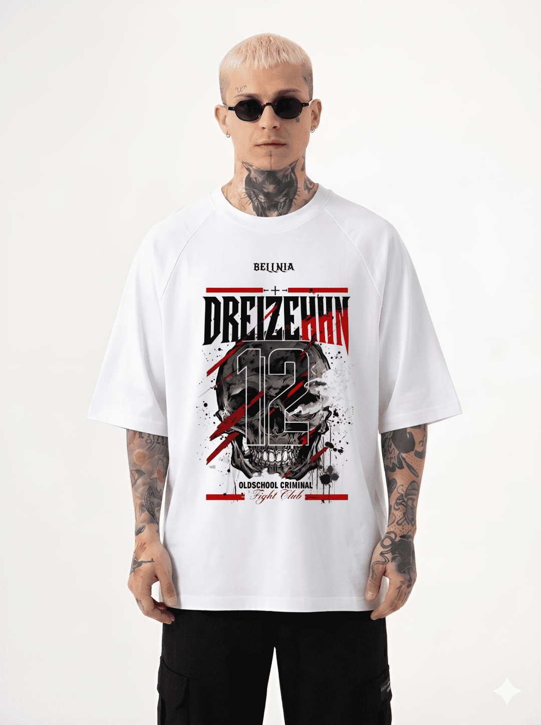 Drezehn Skull Graphic Oversized T-Shirt - Image 2